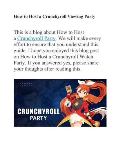 How To Host A Crunchyroll Viewing Party