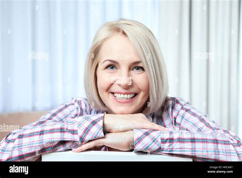 Portrait Of Elegant Middle Aged Woman Stock Photo Alamy