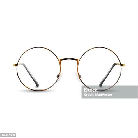 Vektor 3d Realistis Macan Tutul Warna Bulat Bingkai Kacamata Kacamata Hitam Transparan Tidak