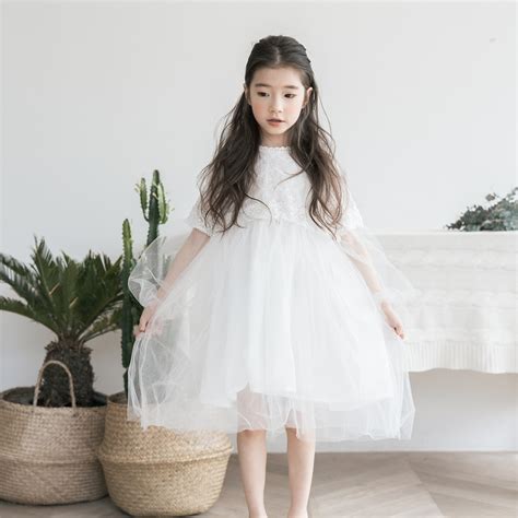 Girl Party Dress Princess Lace Mesh Dress For Little Girl