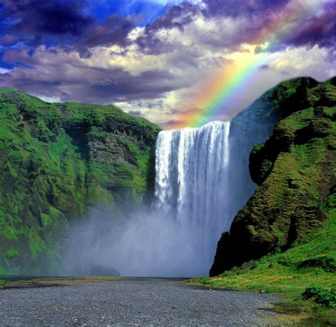 Rainbows And Waterfalls Waterfall Rainbow Waterfall Nature