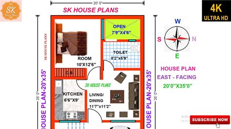 Vastu East Facing House Plan 20 X 35 700 Sqft 78 Sqyds 65 Sq