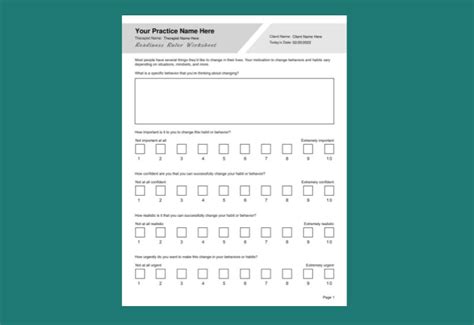 Readiness Ruler Worksheet Pdf Therapybypro