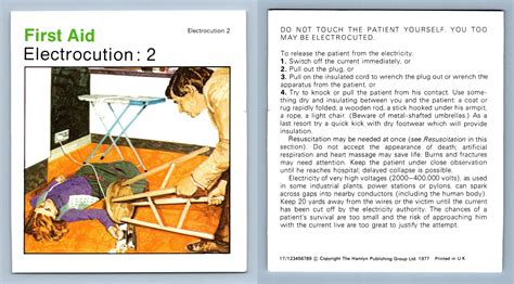 Electrocution 2 First Aid Home Medical Guide 1975 8 Hamlyn Card