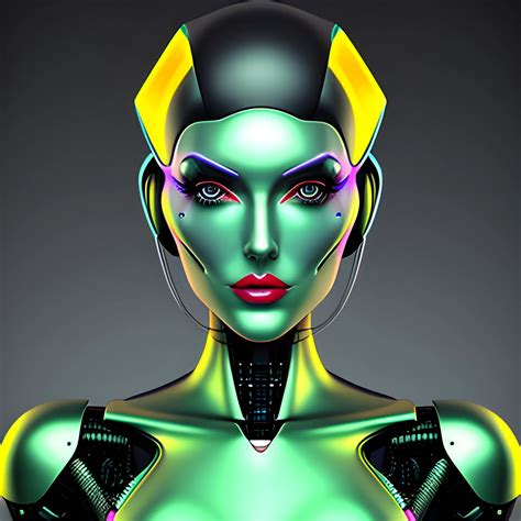 Close Up Of Beautiful Robot Girl With Robot Face 3d Trippy Arthubai