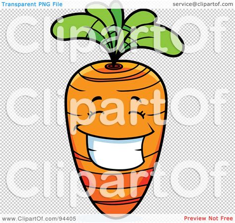 Royalty-Free (RF) Clipart Illustration of a Happy Grinning Carrot Face ...