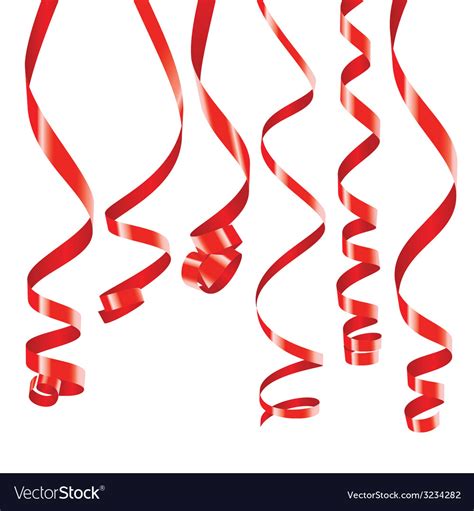 Red Curling Party Ribbons Royalty Free Vector Image
