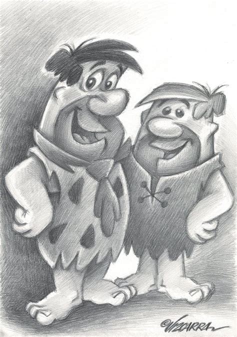 The Flintstones Fred And Barney Original Drawing Joan Vizcarra