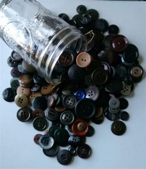 Dark Plastic Sew Through Buttons By Bygonebuttonboutique On Etsy