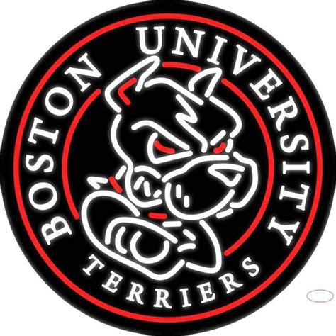 Boston University Terriers Primary Logo Ncaa Real Neon Glass Tube Neon