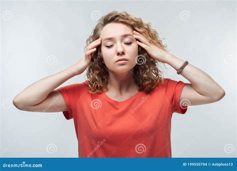 Photo Of Upset Woman Grabbing Her Head And Rubbing Temples Because Of Headache Human Emotions