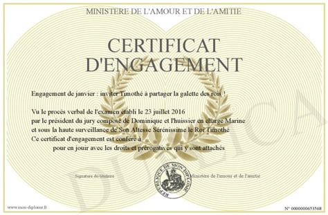 Certificat D Engagement