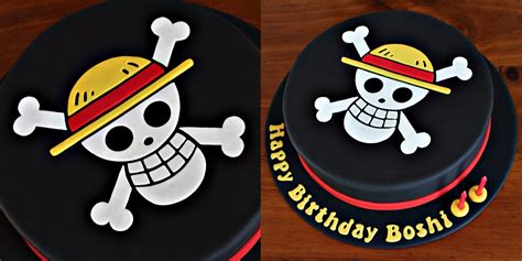 One Piece Logo Cake Anime Cake One Piece Birthdays Simple Birthday Cake