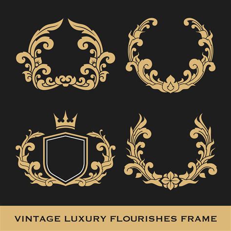 Set Of Vintage Luxury Monogram Frame Template Design 262648 Vector Art