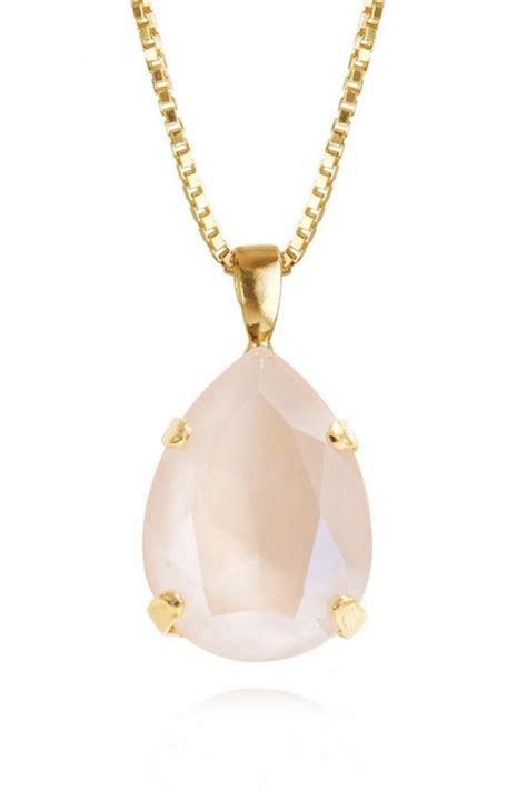 Caroline Svedbom Classic Drop Necklace Goldivorycream