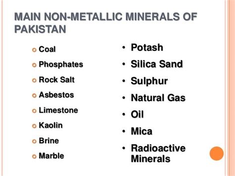 Minerals In Pakistan