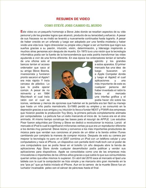 Biografia De Steve Jobs Resumida Para Niños Resume Restiumani