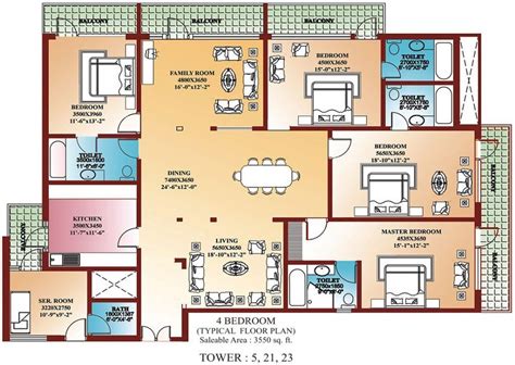 4 Bedroom Floor Plans House Plans Pinterest Apartment Floor Plans 4
