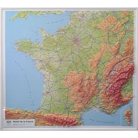 France 3d Relief Wall Map