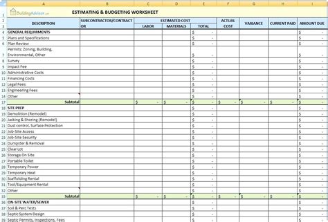 Masonry Estimating Spreadsheet — Db