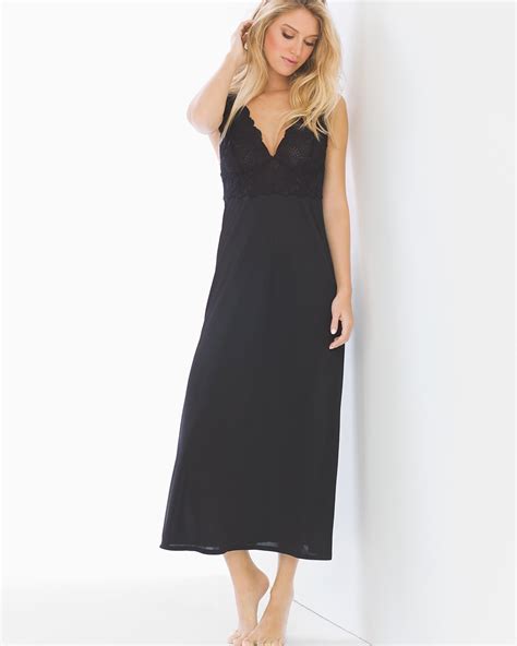 Natori Slinky Lace Nightgown Black Shop Womens Luxurious Sleepwear
