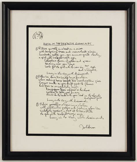 Lot Detail John Lennon Lucy In The Sky With Diamonds Handwritten