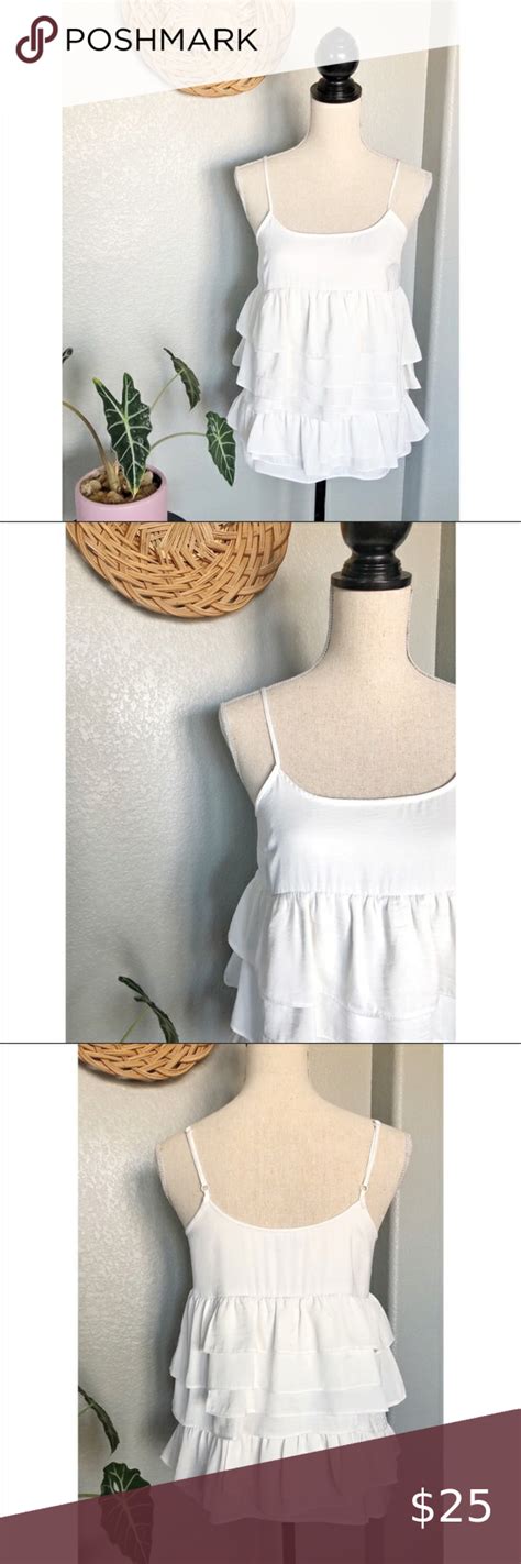 Whowhatwear White Tiered Ruffle Tank Top In 2020 Who What Wear Tank