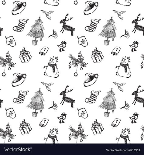 Black And White Christmas Royalty Free Vector Image