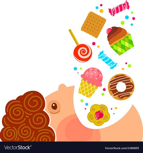 Eating Sweets Royalty Free Vector Image Vectorstock