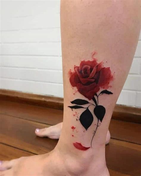 The first ankle tattoo that we would like to show you is this pretty rose design. Rose Tattoos for Women - Ideas and Designs for Girls