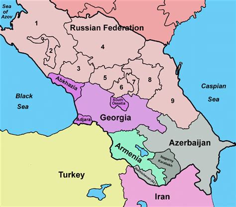 Geopolitical Map Of The Caucasus Region With Study Area Delimited By A