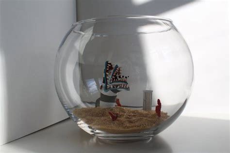 Beetlejuice Saturn Sandworm Polymer Clay Sculpture Glass Diorama Made