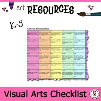 National Visual Arts Standards Checklist And Grid Format By The Speckled Sink