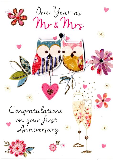 First Wedding Anniversary Greeting Card Cards Love Kates