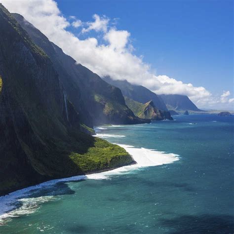 A View Of The Sea Cliffs On The North Side Of Molokai In Hawaii