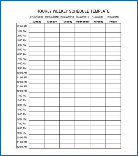 Blank daily schedule template pdf. Hourly Weekly Calendar | Calendar for Planning