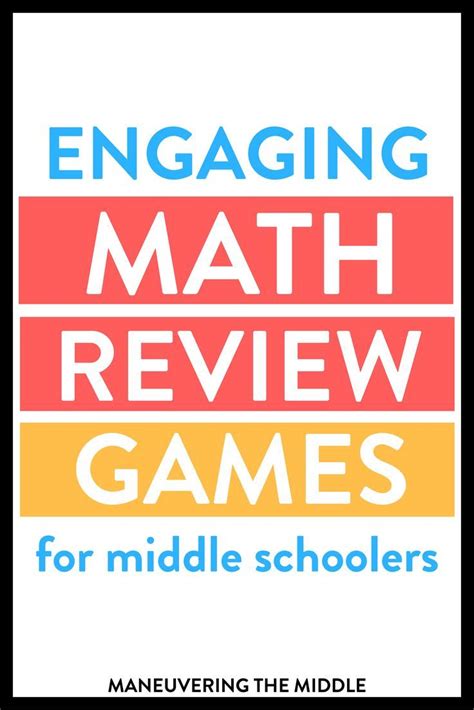 Games For Middle Schoolers Middle School Math Teacher High School