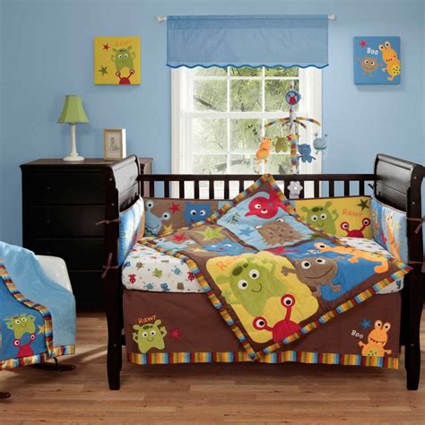 Bananafish Bananafish Baby Monster 3 Piece Crib Set Multicolor Cotton