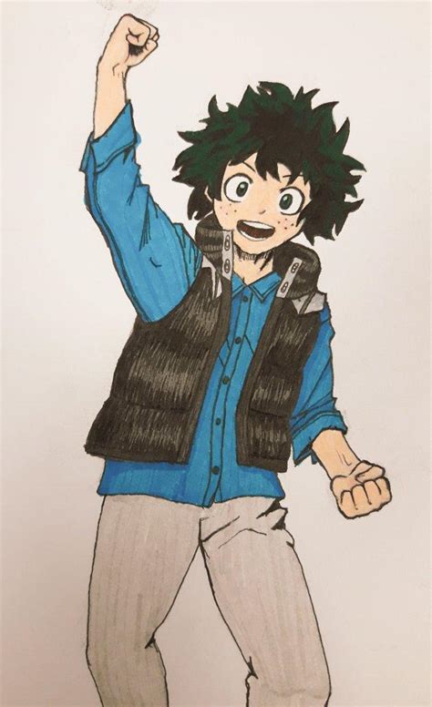 I Drew And Coloured A Deku From The Manga Bokunoheroacademia