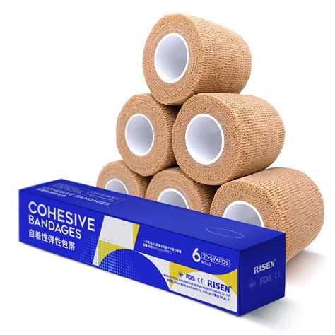Buy Cohesive Bandage 2” X 5 Yards 6 Rolls Self Adherent Wrap Medical