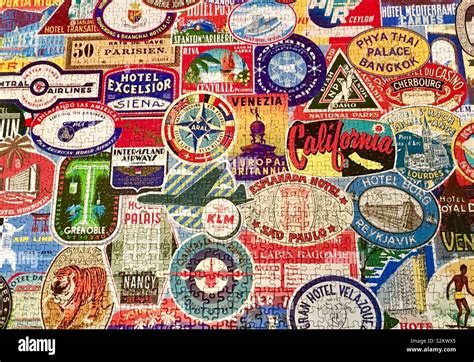 Vintage Luggage Labels Travel Themed Jigsaw Stock Photo Alamy