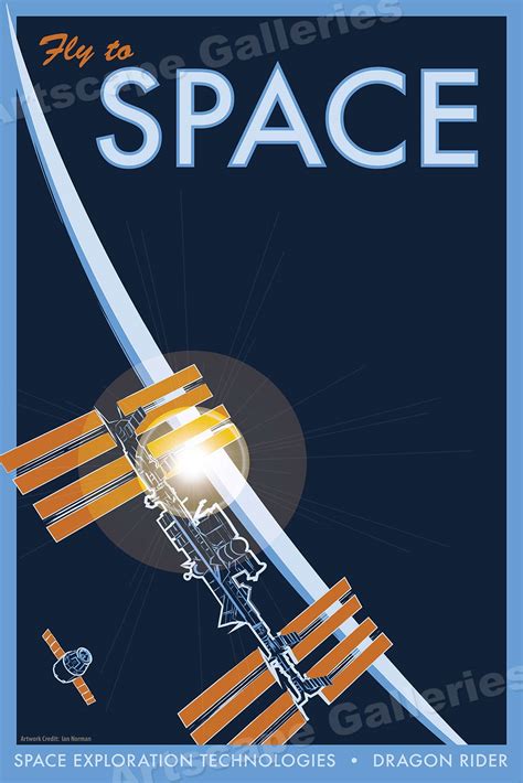 Fly To Space Retro Style Classic Space Exploration Nasa Travel Poster