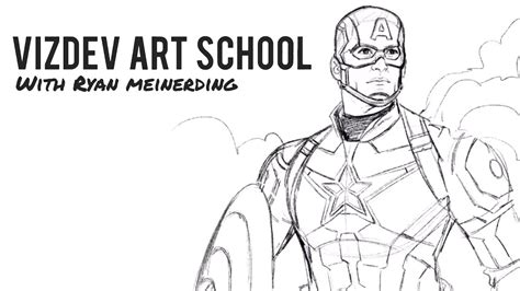 How To Draw Marvel Studios Captain America With Ryan Meinerding Youtube