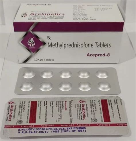 Methylprednisolone 8 Mg Tablets At Rs 570box Methylprednisolone
