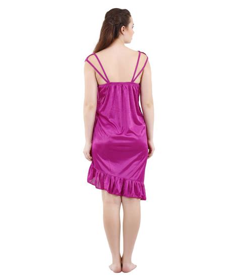 Buy Romaisa Satin Nighty And Night Gowns Purple Online At Best Prices