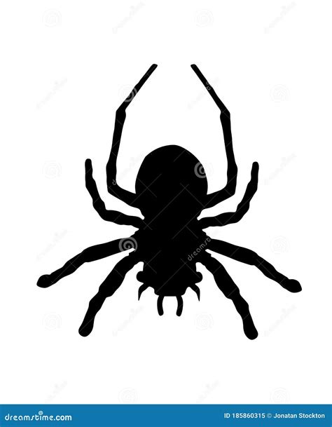 Spider Symbol Tarantula Vector Silhouette Isolated On White Background
