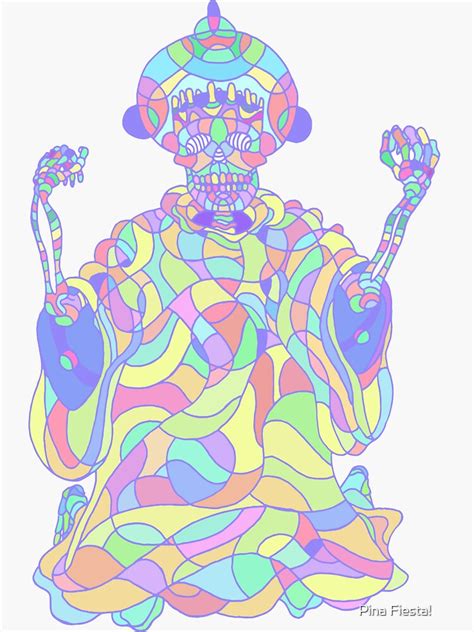 Trippy Rainbow Skeleton King Sticker For Sale By Tygerpowell Redbubble