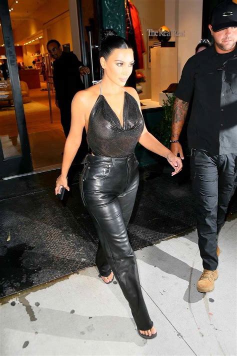 Kim Kardashian Arrives In Sheer Black Blouse At Milos In Manhattan 4