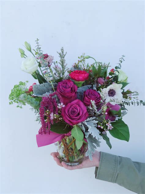 Blueberry Roses Anemone Fresh Flower Delivery Flower Delivery