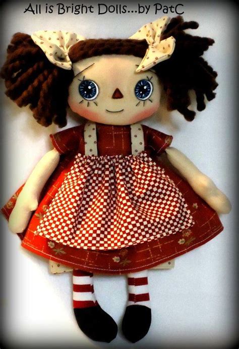 primitive raggedy annie prim rag doll ooak whimsical etsy raggedy rag doll dolls